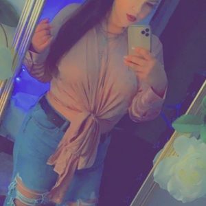 Barbie core pink inspired’ tie front top L